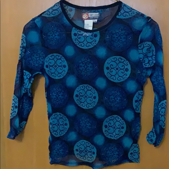 Blue See through top - Picture 1 of 3